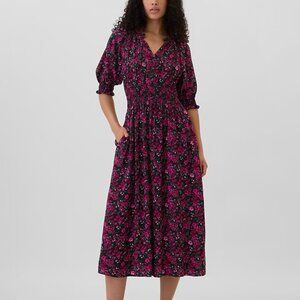 EEUC Gap Smocked Splitneck Dress with pockets! Sz XL